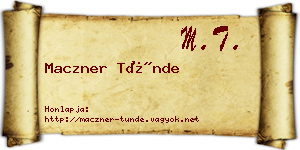Maczner Tünde névjegykártya