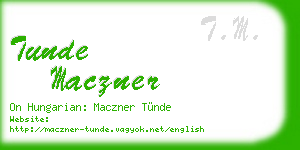 tunde maczner business card