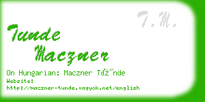 tunde maczner business card